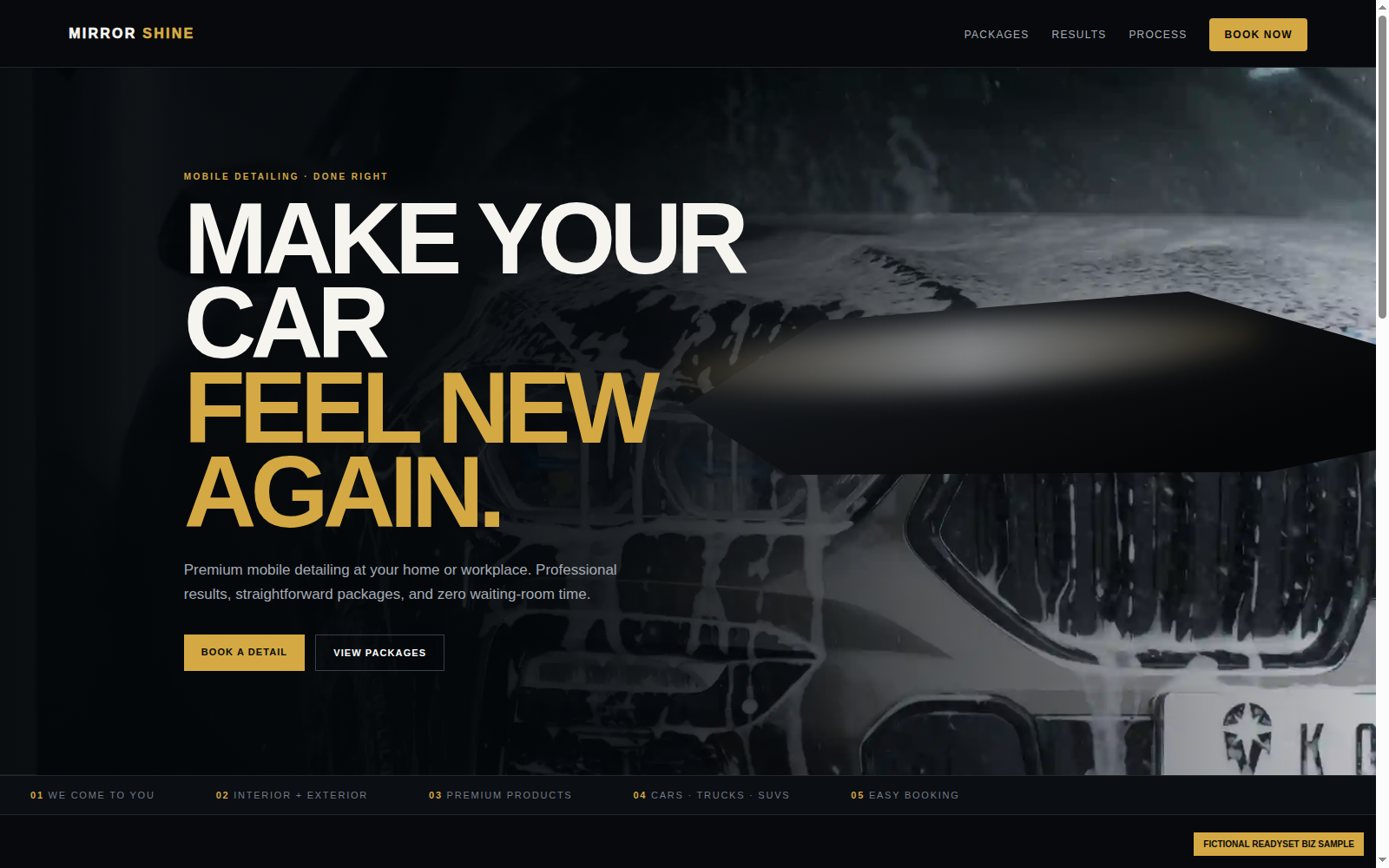Five-page detailing business website example